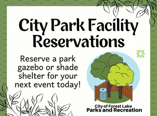 City of Forest Lake park reservations